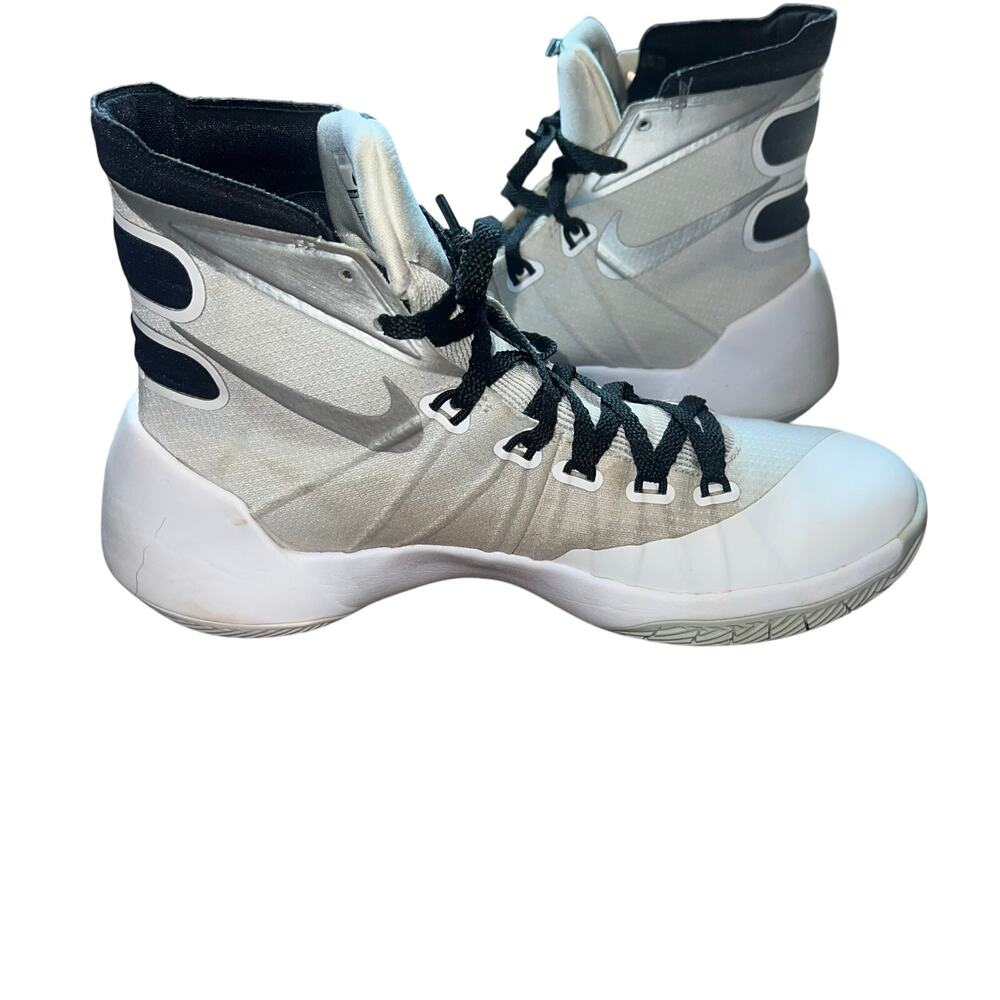 White Silver 2015 Nike Hyperdunk High TopBasketball Sneakers Shoes Size 8 - Picture 3 of 12